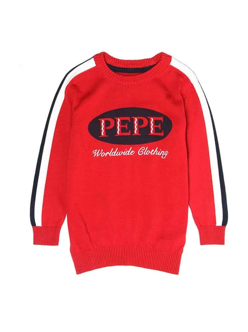 Pepe Jeans Kids Red Printed Sweatshirt 