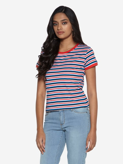 Nuon by Westside Multicolour Stripe Print Sam T-Shirt