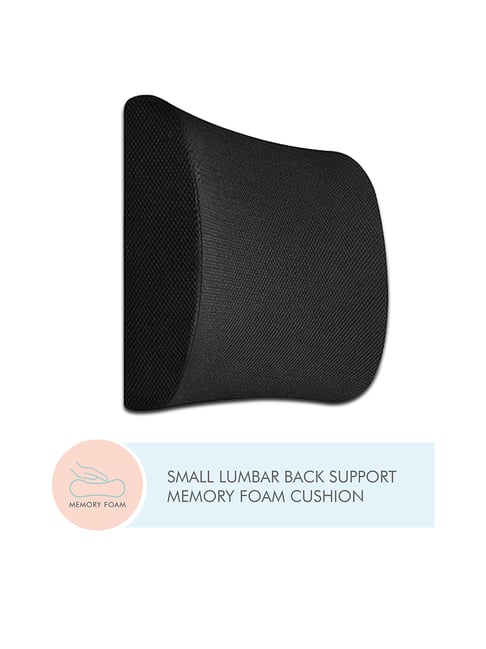 The White Willow Black Lower Back Support Memory Foam Lumbar Cushion - Set of 1