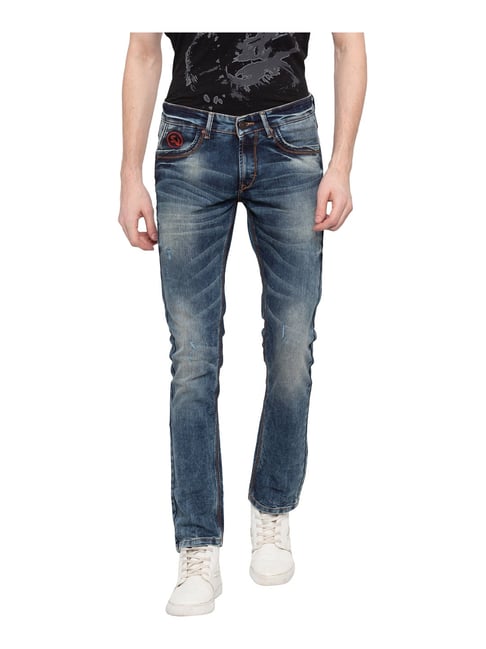 Spykar Blue Skinny Fit Low Rise Jeans