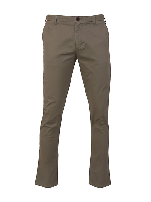 Mens Light Khaki Cotton Trousers