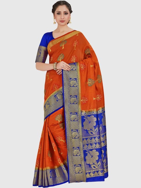 Buy Mimosa Rust Zari Work Paithani Saree With Blouse for Women Online @ Tata CLiQ Buy Mimosa Rust Zari Work Paithani Saree With Blouse for Women Online @ Tata CLiQ