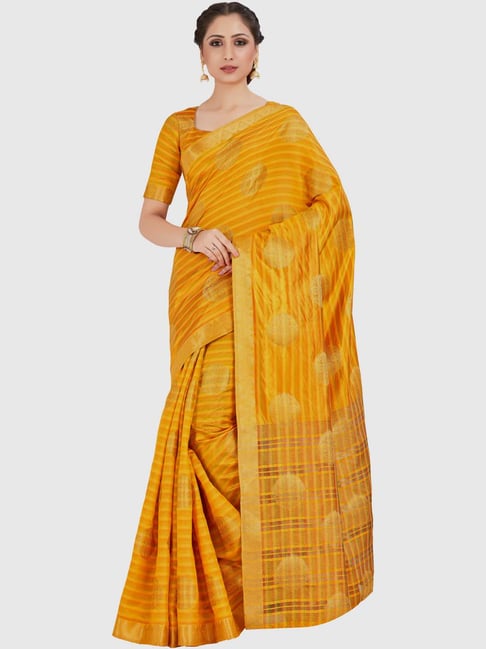 Buy Mimosa Orange Printed Arni Pattu Saree With Blouse for Women Online @  Tata CLiQ