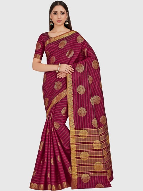 Yellow & Purple Kanchi Arni Pattu Saree | The Chennai Shopping Mall