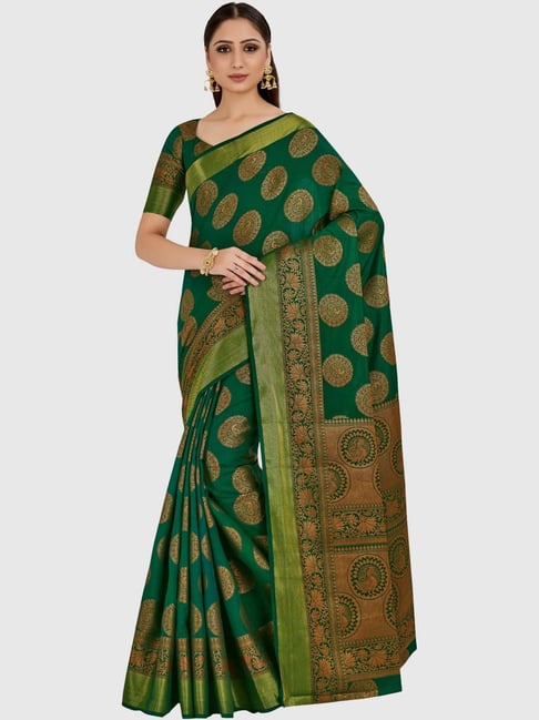 Buy HOUSE OF BEGUM Women's Lemon Green Zari Weaved Kanjivaram Saree with  Blouse Piece With Stone Work | Shoppers Stop