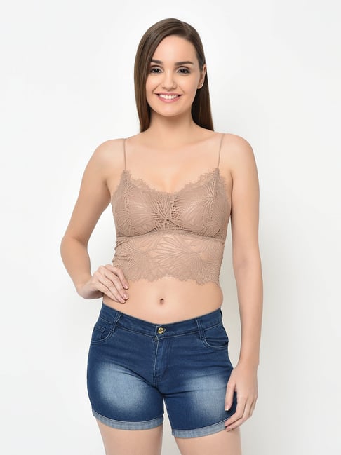 Da Intimo Beige Lace Non Wired Padded Bralette