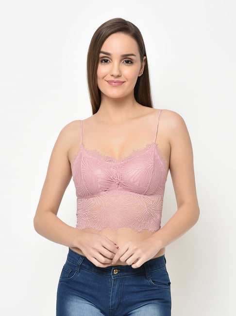 Da Intimo Peach Lace Non Wired Padded Bralette