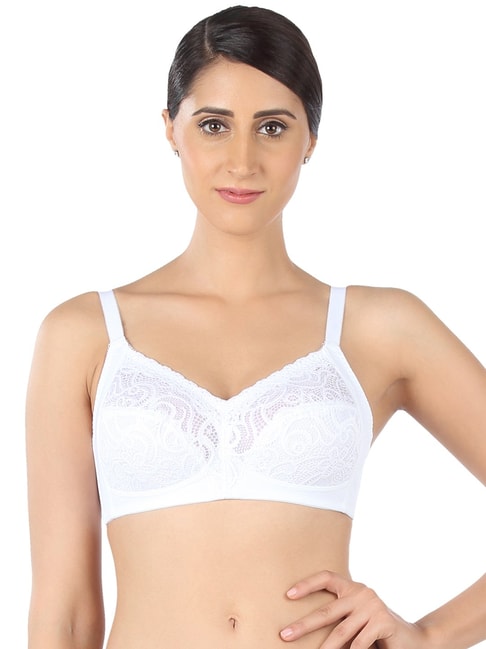 Buy Triumph White Lace Work Non-Padded Full Coverage Bra for Women Online @  Tata CLiQ