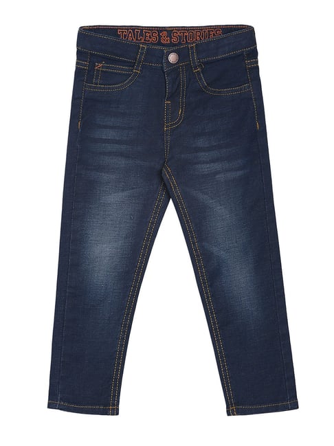 Tales & Stories Kids Blue Solid Jeans