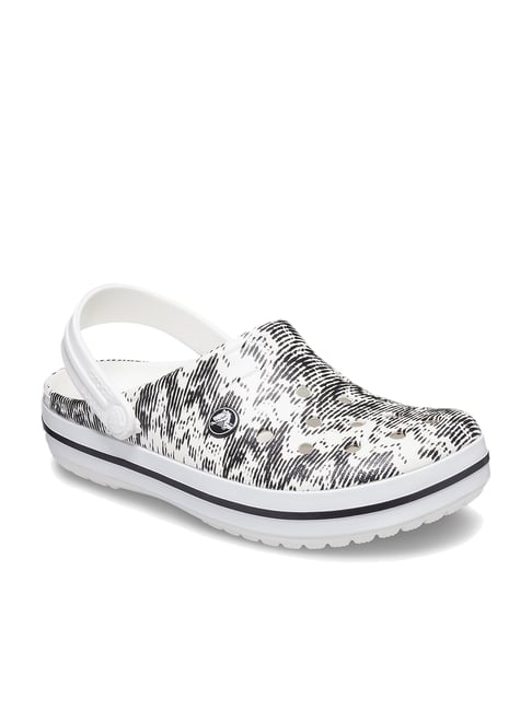 Buy Crocs Crocband White Black Back Strap Clogs for Women at