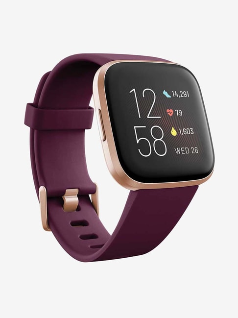 Fitbit Versa 2 FB507RGRW Health and Fitness Smartwatch (Bordeaux & Copper  Rose)