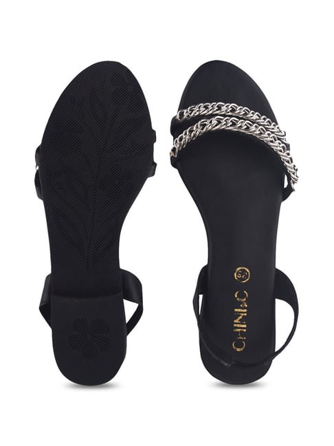 black dressy flip flops