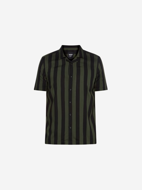 Buy Nuon by Westside Olive Relaxed-Fit Striped Shirt from top Brands at Best Prices Online in 