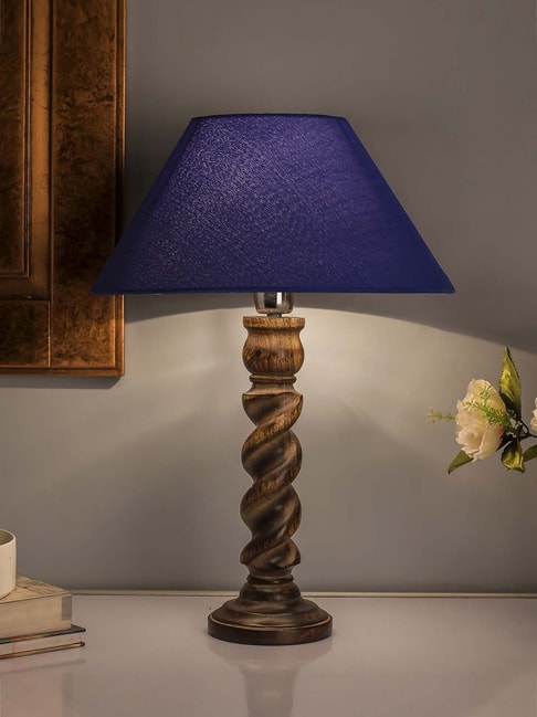Homesake Brown Classic Twister, Brown Blue End Table Lamps