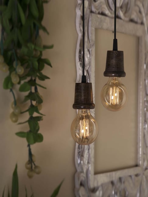 Homesake Walnut Wood Hanging Lamps - Set of 2 (Bulb not included)-picture-26