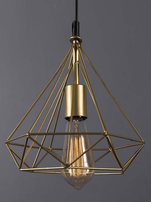 Homesake Golden Filament Diamond Caged Hanging Light - Set of 1 (Bulb not included)-picture-15