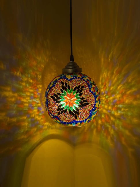 Homesake Multicolored Hanging Mosaic Lamp - Set of 1-picture-35