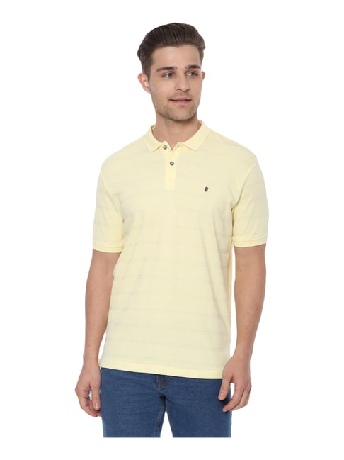 Buy Louis Philippe Jeans Yellow Cotton Slim Fit Printed Polo T-Shirt for  Mens Online @ Tata CLiQ