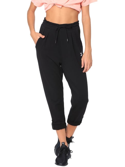 Puma joggers womens black best sale