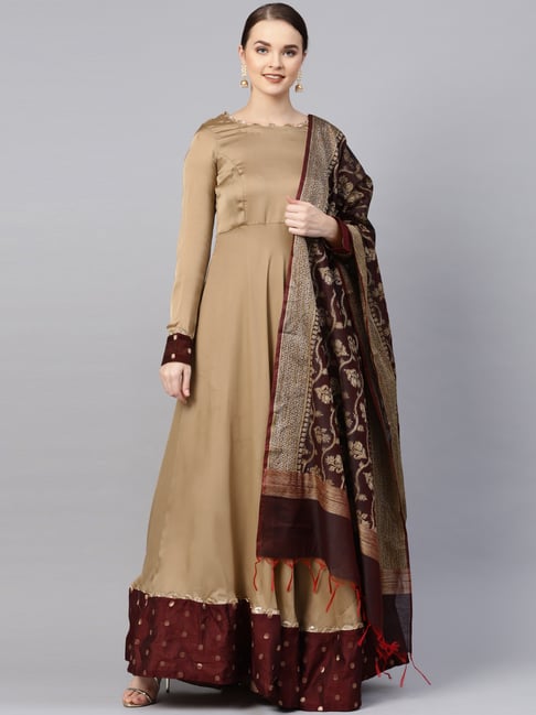 inddus anarkali kurta with dupatta