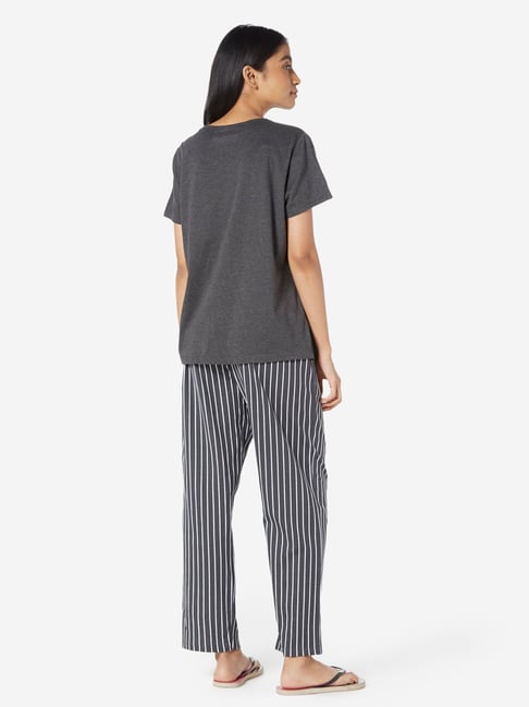 Buy Wunderlove by Westside Dark Grey T-Shirt And Pyjamas Set for