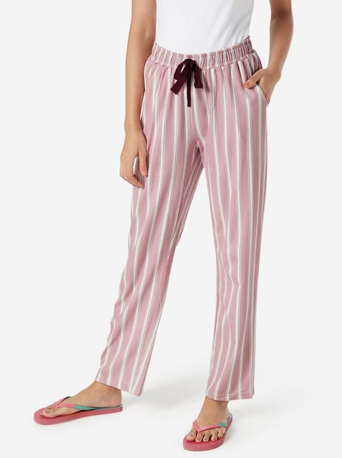 Buy Wunderlove by Westside Pink Striped Pyjamas for Women Online