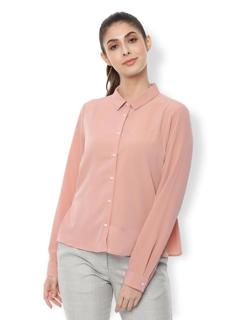 Van Heusen Pink Regular Fit Shirt Price in India