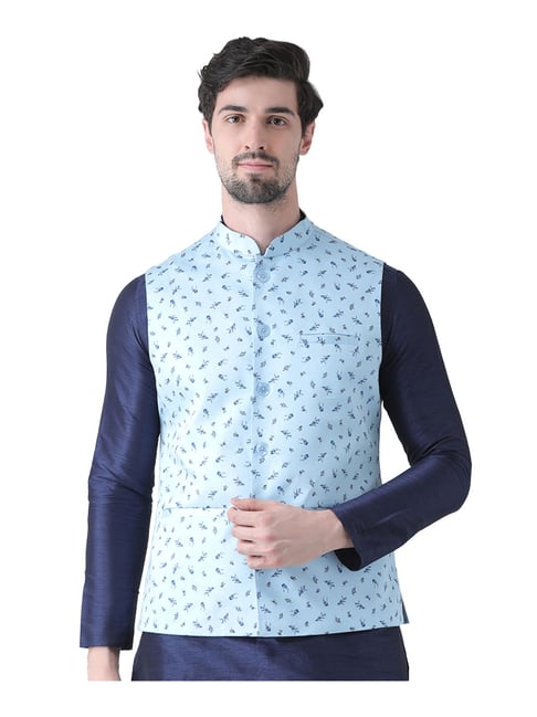 nehru jacket light blue