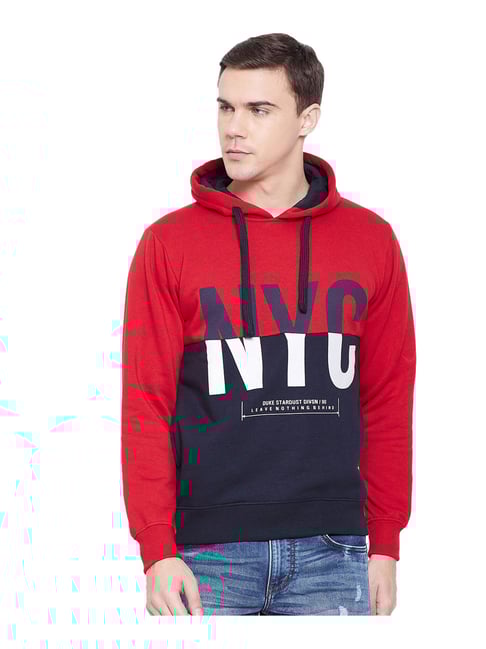 Buy Duke Red Printed Hoodie for Men Online Tata CLiQ