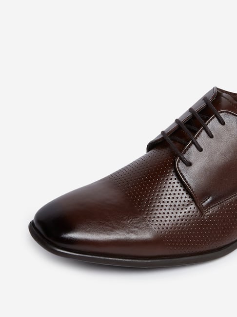 Buy SOLEPLAY by Westside Brown Faux-Leather Derby Shoes For Men Online ...