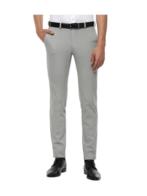 Van Heusen Sport Grey Textured Slim Fit Trouser