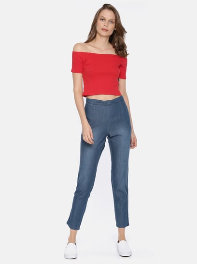Buy Go Colors Women Red Polycotton Jeggings Online at Best Prices in India  - JioMart.