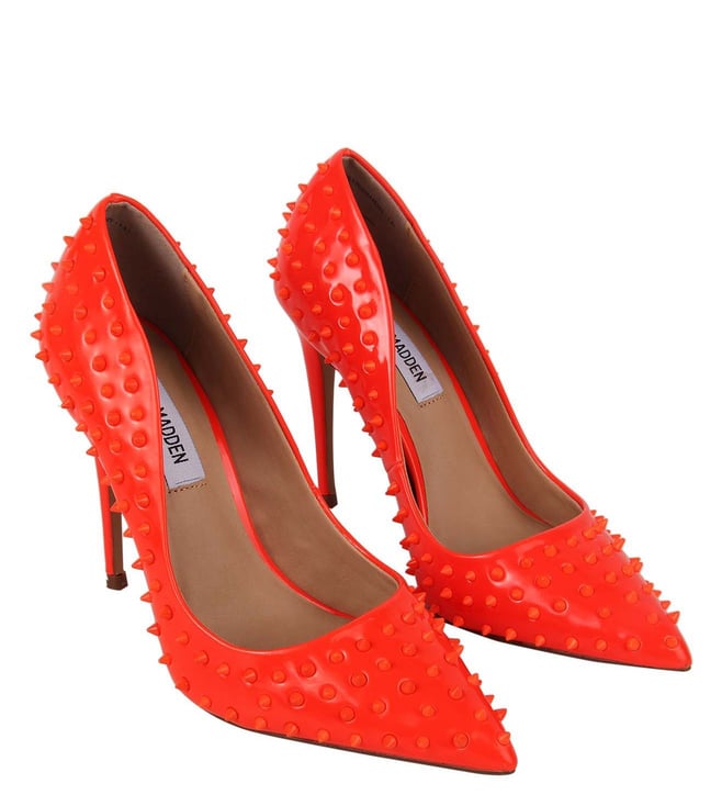 neon coral heels