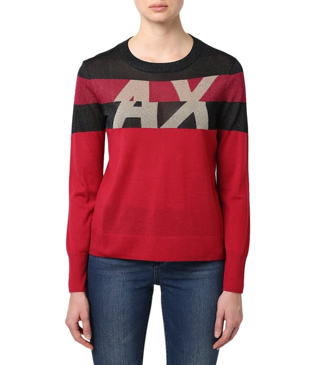 Buy Armani Exchange Rossana Lurex Multicolor Logo Sweater for Women Online  @ Tata CLiQ Luxury