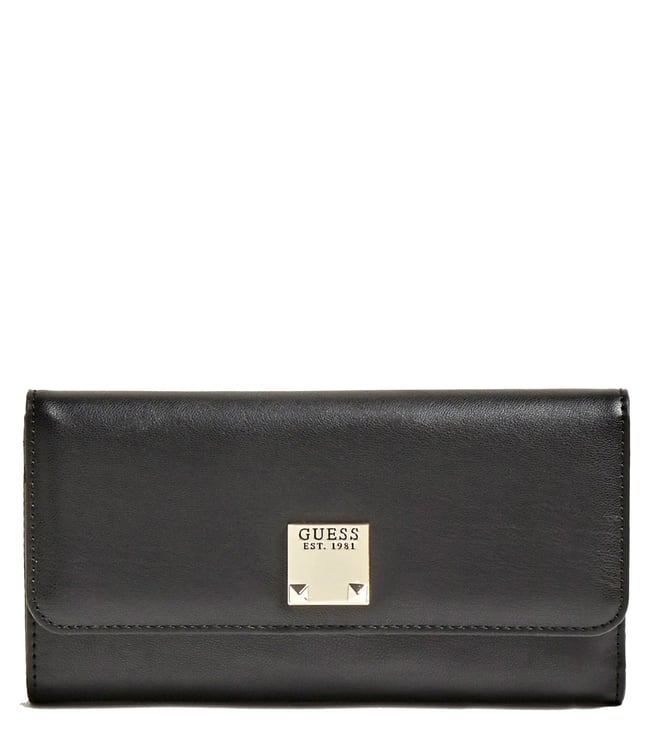 Buy Guess Black Lenia Slg Small Pocket Trifold Wallet For Women