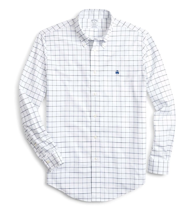 Non Iron Slub Windowpane Sport Shirt 