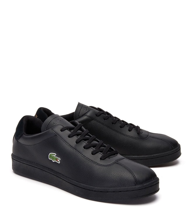 lacoste black leather