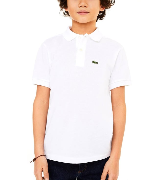 tragedie Ed nationalsang Buy Lacoste Kids White Petit Pique Polo T-Shirt Original Kids Boys only at  Tata CLiQ Luxury