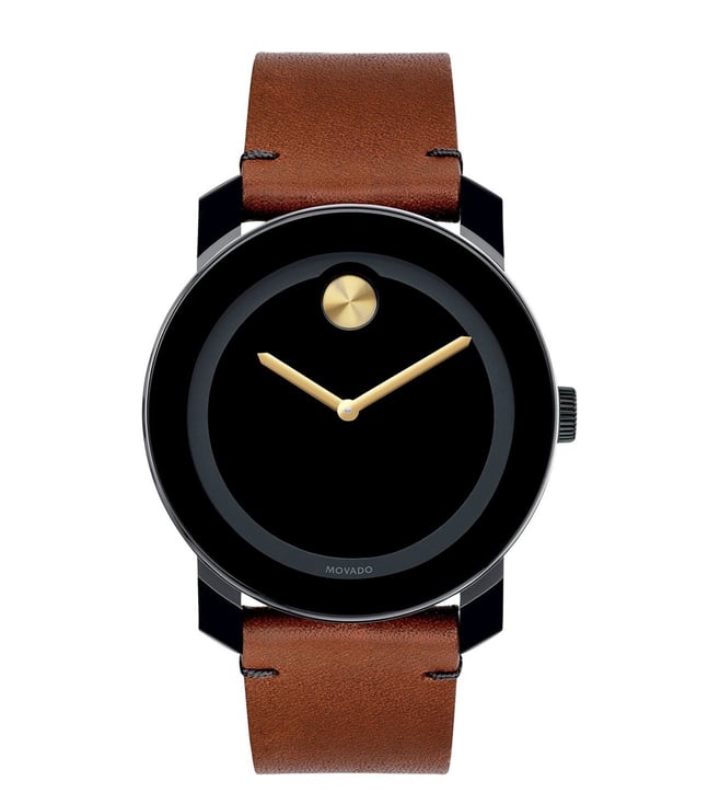 Movado bold 2025 leather strap