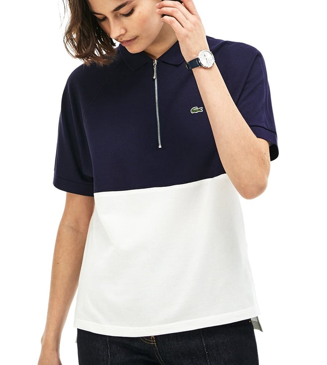 patrice plan fire gange Buy Lacoste Navy Blue Slim Fit Polo T-Shirt for Women Online @ Tata CLiQ  Luxury