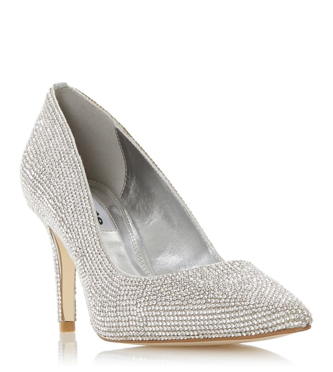 Buy Dune London Silver Bombshell Studded Stiletto Courts Pumps for Women  Online @ Tata CLiQ Luxury