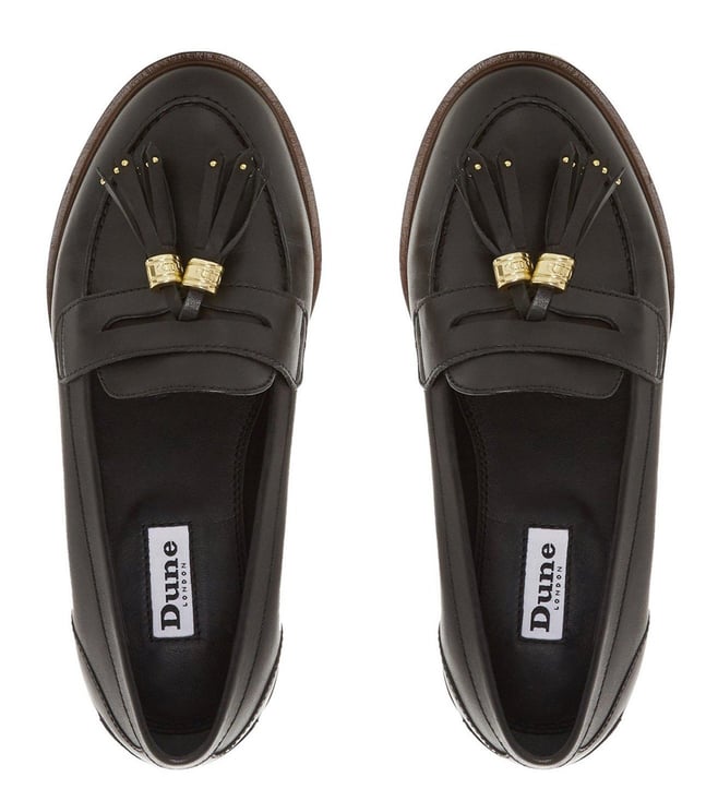 Buy Dune London Black Glazer Tassel Loafers for Women Online @ Tata ...