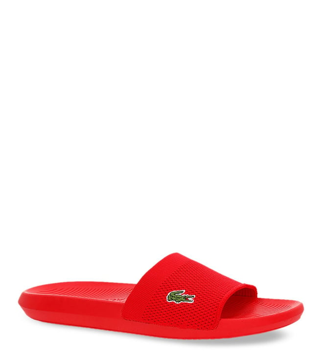 red lacoste flip flops