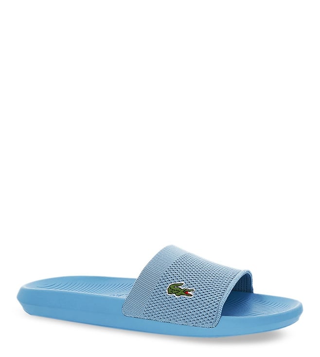 blue lacoste slides