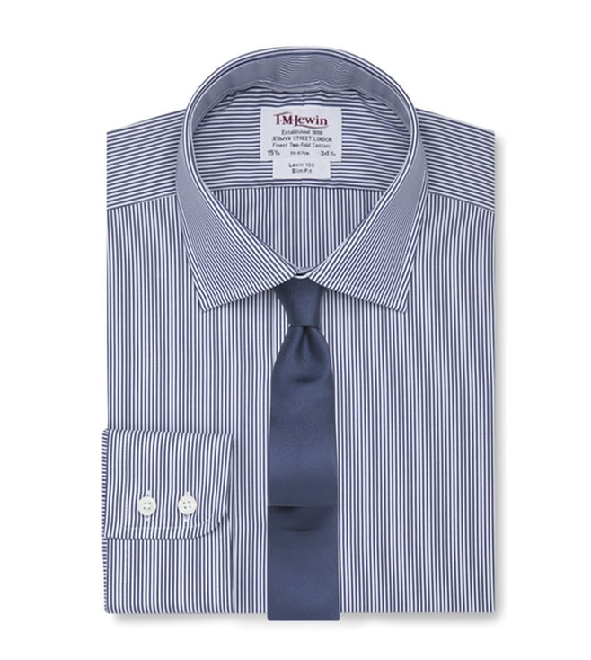 Buy T.M.Lewin Navy Slim Fit Twill 