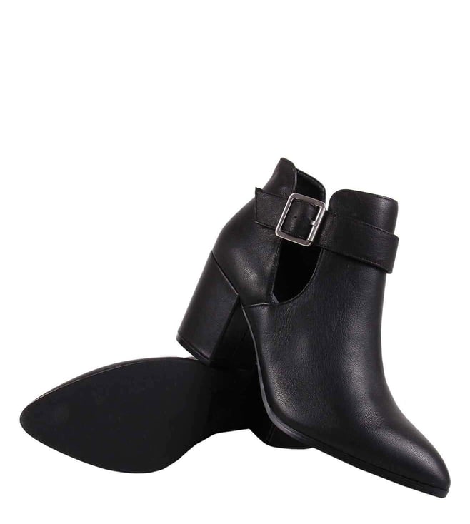 black ankle length boots