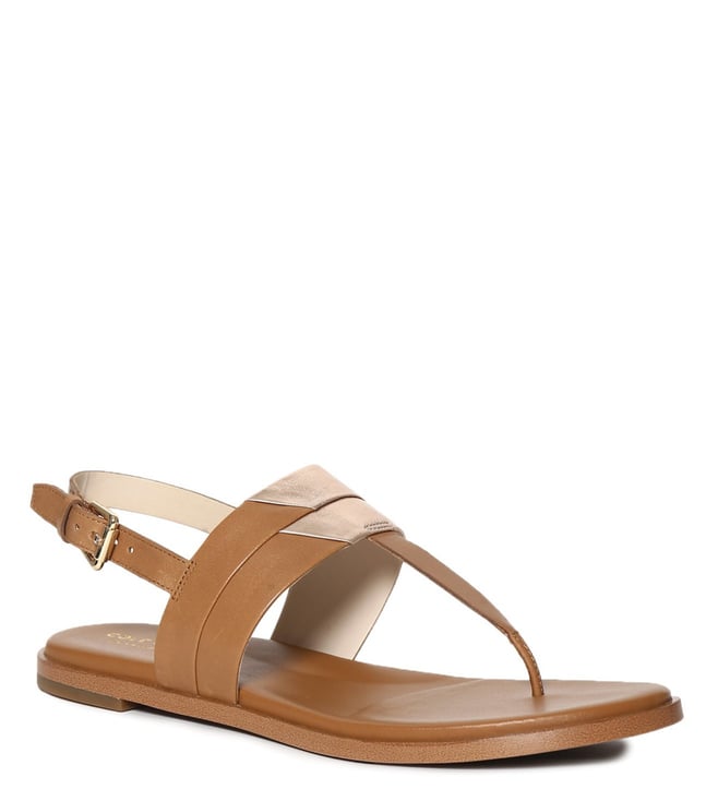 Buy Cole Haan Tan Ainslee Grand Back Strap Flat Sandals for Women