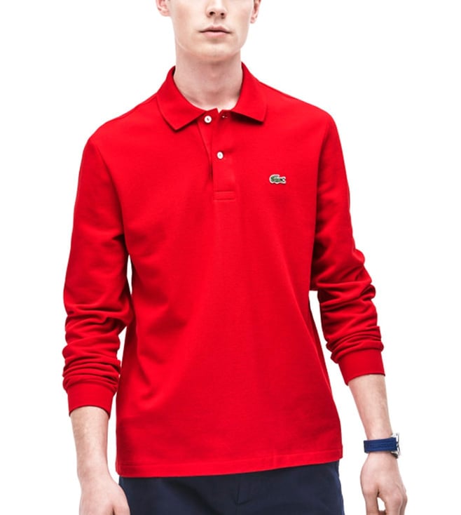 Buy Lacoste Red Fit Polo T-Shirt for Men Online @ Tata CLiQ Luxury