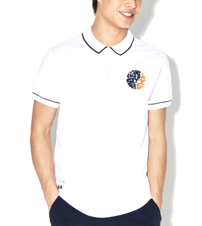 Buy Lacoste White x Jeremyville Design Classic Fit Unisex Polo T-Shirt  Online @ Tata CLiQ Luxury