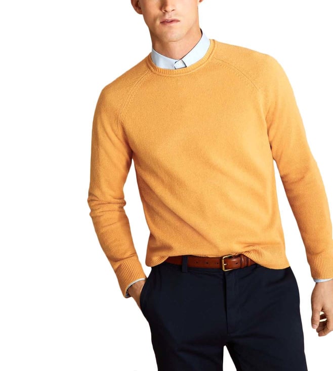 Buy Brooks Brothers Red Fleece Yellow RF Slim Fit Sweater for Men Online @  Tata CLiQ Luxury